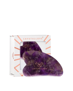 Crystallove Płytka do masażu twarzy Gua Sha z Ametystu Akcesoria do masażu twarzy